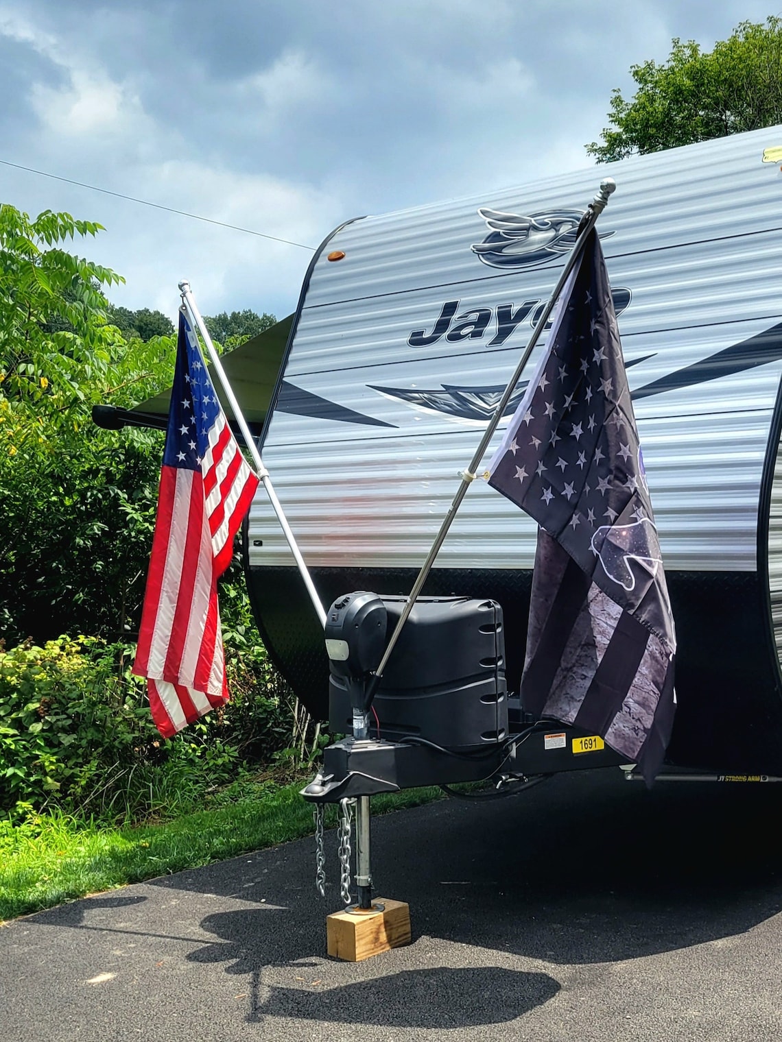 Camper Double Flag Pole Mount RV Flag Holder Etsy