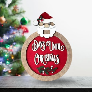 Santa Advent Calendar | Wooden Christmas Countdown | Countdown to Christmas | Christmas Decor | Holiday Decor