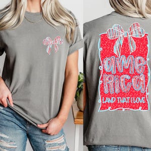 America land that I love dtf-transfers klaar om te drukken, direct naar film, tshirttransfer, dtf van 4 juli, dtf vooraan, achterkant, strik