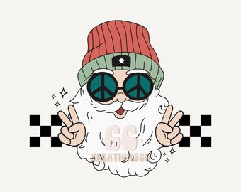 Retro Christmas png, Groovy Santa Clipart png,Retro holiday png,Christmas sublimations,Trendy png,Boy Christmas png,Kids Christmas png