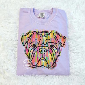 Colorful Bulldog Mascot Dtf Transfer, Ready to Press, Shirt Transfer, Heat Transfer, Direct to film Transfer, Go bulldogs