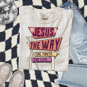 Christliche Transfers fertig zum Pressen, direkt zum Film, Tshirt Transfer, Glaube DTF, Jesus DTF, religiöse DTF Transfer, die Wahrheit das Leben