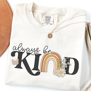 Be kind, transferts dtf prêt à presser, film direct, transfert de t-shirts, DTF tendance, rétro, DTF positivité