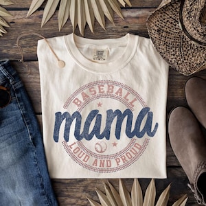 Baseball Mama Coquette Dtf Transfers bereit zum Pressen, Direkt zum Film, Tshirt Transfer, Baseball DTF, laut und stolze Mama DTF