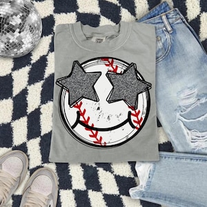 Baseball Star Eyes DTF T-shirt Transfer: Game Day Heat Transfer