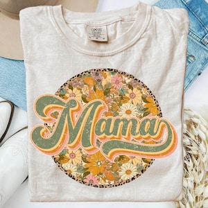 Mama Boho Leopard DTF Transfer,Mama,Mutterschaft,Retro,gesegnet,Retro,Edgy,Floral,Heat Transfer,fertig zum Pressen
