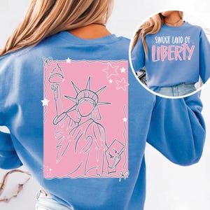 Sweet land of Liberty DTF Transfers prontos para impressão, direto para filme, transferência de camiseta, 4 de julho DTF, DTF moderno frente e verso