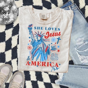 Loves Jesus and America DTF, Amerika USA DTF, 4.Juli bereit zum direkten Pressen auf Filmtransfer 4.Juli Dtf Transfer, Girly 4.Juli