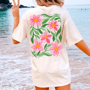 Floral DTF Transfer: Boho Retro Blumen, fertig zum Pressen