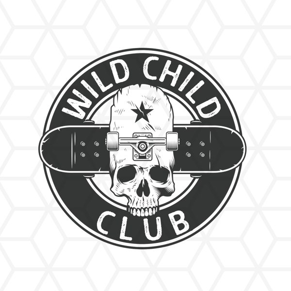 Wild Child Club PNG-Boy Sublimation Digital Design Download-,trendy boy designs, rocker style png, edgy png, skater png