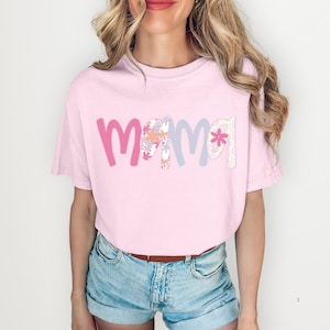 Mama floral alpha DTF Transfer, Mama, Mama, Floral, Heat Transfer, fertig zum Pressen, pink mama