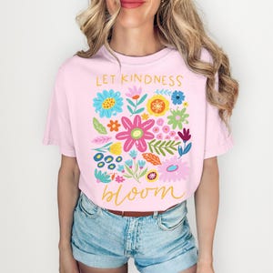 Let kindness bloom dtf Transfers bereit zum Pressen, direkt zum Film, Tshirt Transfer, Trendy DTF, retro, Positivity DTF