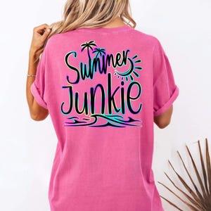 Sommer Junkie dtf Transfers bereit zum Pressen, direkt zum Film, Tshirt Transfer, Neonfarben See, Retro Sommer Dtf, Trendy DTF
