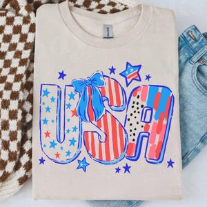 Retro USA DTF, 4. Juli Grafik dtf Transfer, Patriotischer Dtf Transfer, Vierter Juli bereit, Dtf Transfer zu drücken, Kokette Schleife