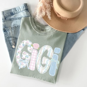 Gigi Grand Millennial cottage core, prêt à l'emploi, transferts DTF, film direct, transfert sur t-shirt, DTF floral cottage, DTF tendance, DTF preppy