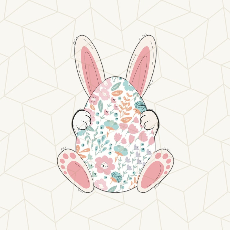 Doodle Easter Bubby PNG-Easter Sublimation Digital Design Download-Add Your Name png, Girly png, boho florals png, Customizable Bunny image 2