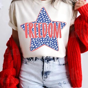 Preppy Freedom, 4 juillet Prêt à presser Transfert direct vers film 4 juillet Transfert Dtf, 4 juillet Dtf, Girly 4 juillet