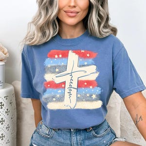 Transferencia DTF Libertad, Transferencia DTF Gráfica del 4 de Julio, Transferencia DTF Pincelada Cruzada, Transferencia DTF Lista para Imprimir del 4 de Julio