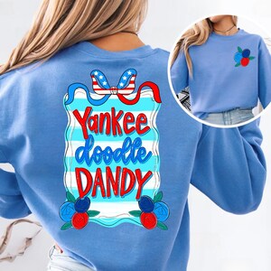 Trasferimenti DTF Yankee Doodle Dandy pronti per la stampa, diretti su pellicola, trasferimento su maglietta, DTF del 4 luglio, DTF fronte retro