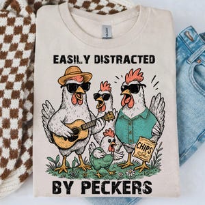 Leicht abgelenkt durch Spechte Dtf, bereit, Tshirt-Transfers, lustiges Huhn Dtf, Hühnerliebhaber, Bauernleben Dtf zu drücken
