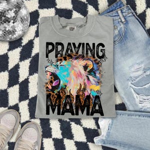 Betende Mama Christliche DTF Transfer, Mama, Mutterschaft, Bibel Vers, Retro, Heat Transfer, fertig zum Pressen