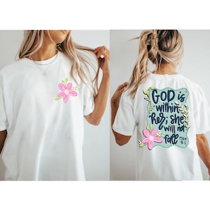 God is inside her DTF-transfers Ready To Press, Direct To Film, T-shirt Transfer, Christian DTF, Trendy DTF, dtf voor, achter, dtf op zak