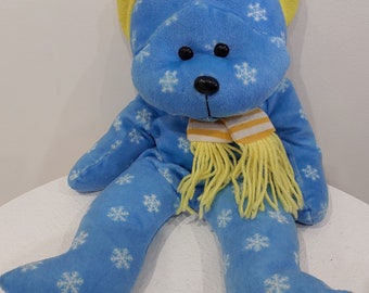 1999 Skansen blue teddy bear named snowflake