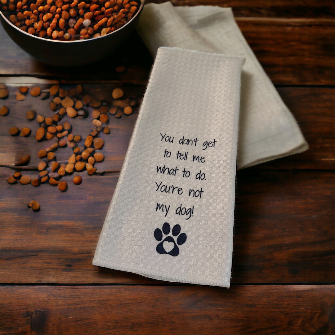Funny Dog Microfiber Tea Towel | Kitchen Waffle Weave Decor - Etsy