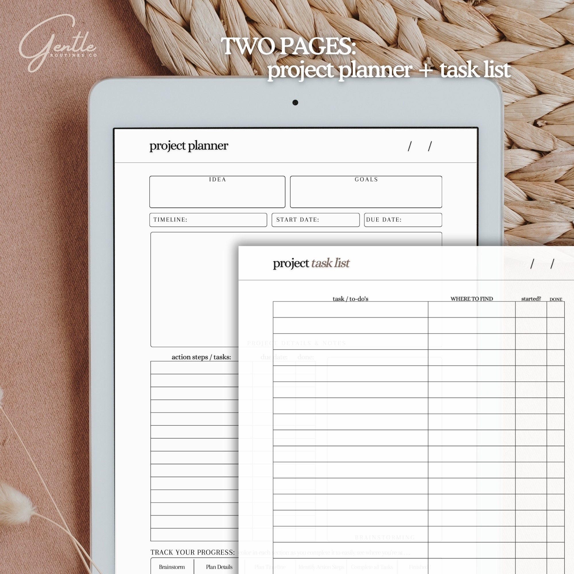 Project Planner | Printable PDF | Canva Template | Digital Goal Planner ...
