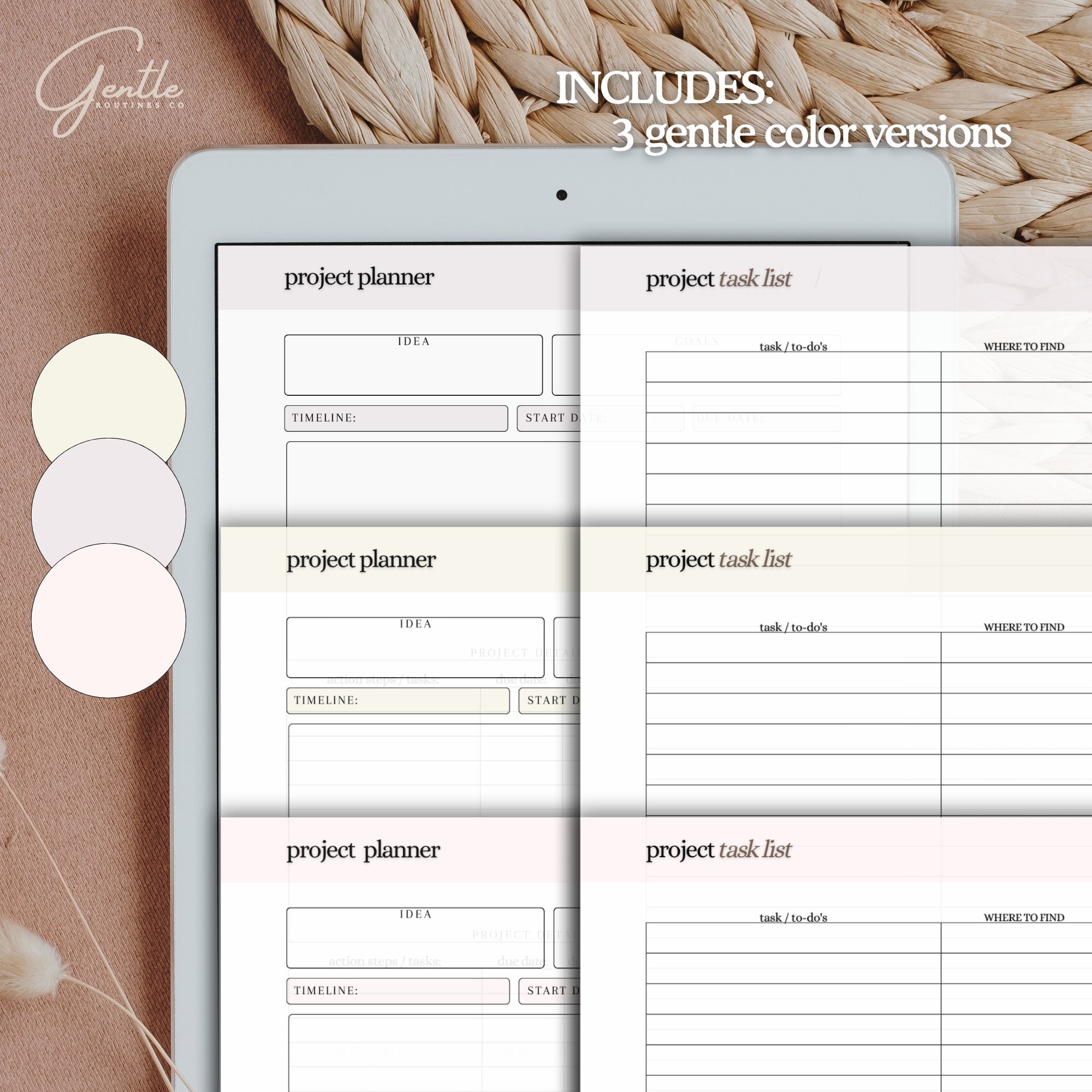 Project Planner | Printable PDF | Canva Template | Digital Goal Planner ...