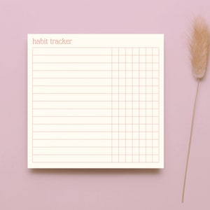 Habit Tracker Haftnotizblock - Cremefarben - 50 Seiten - 3x3 Zoll - Funktionale Haftnotizen