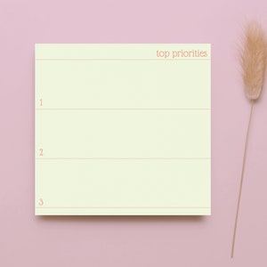 Top Priority Sticky Notepad  -  Dusty Green   -  50 Pages  -  3x3 in  -  Functional Sticky Notes
