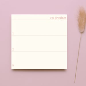 Top Priority Sticky Notepad - Creme - 50 Seiten - 3x3 Zoll - Funktionale Haftnotizen