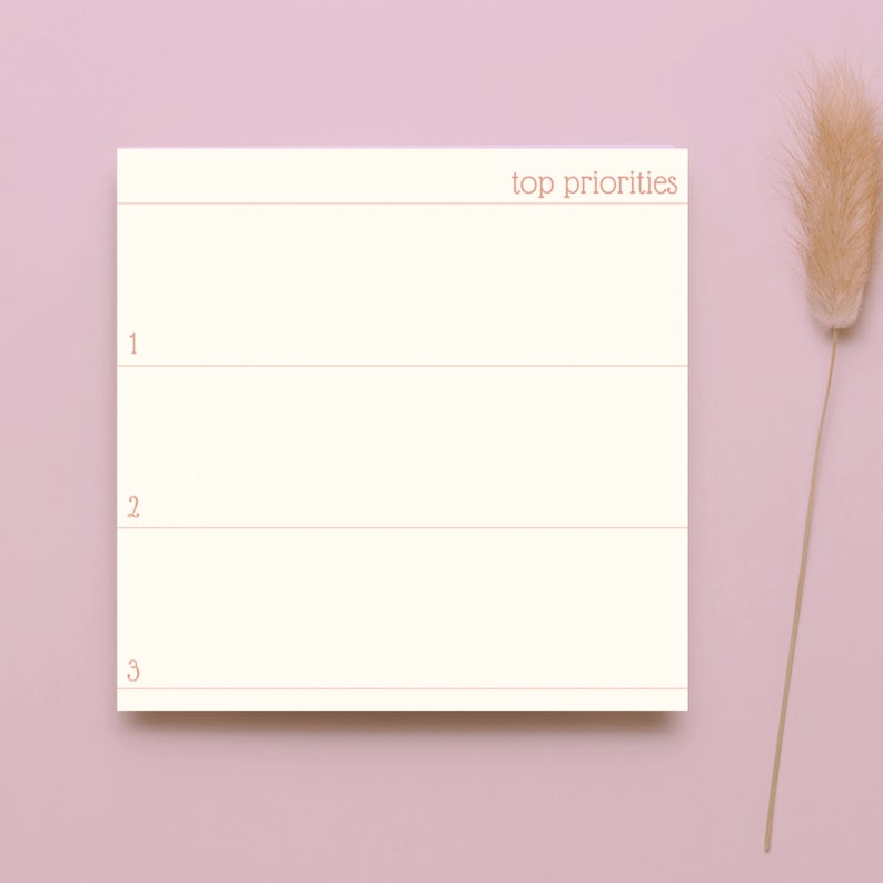 Top Priority Sticky Notepad - Cream - 50 Pages - 3x3 in - Functional ...