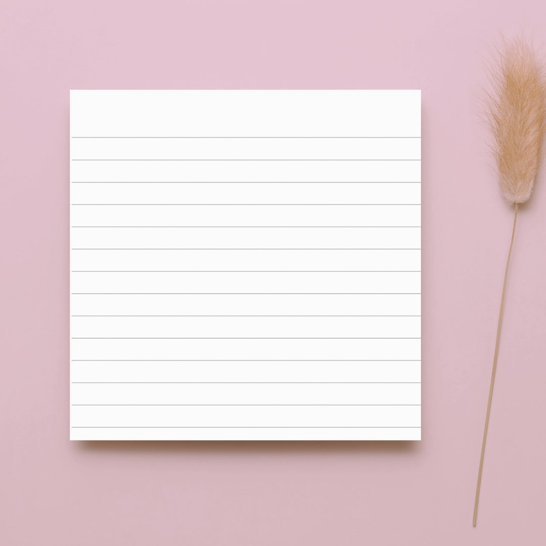 Lined Sticky Notepad - White - 50 Pages - 3x3 in - Functional Sticky ...