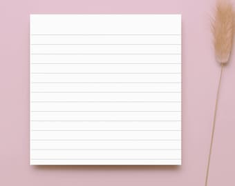 Lined Sticky Notepad  -  White  -  50 Pages  -  3x3 in  -  Functional Sticky Notes
