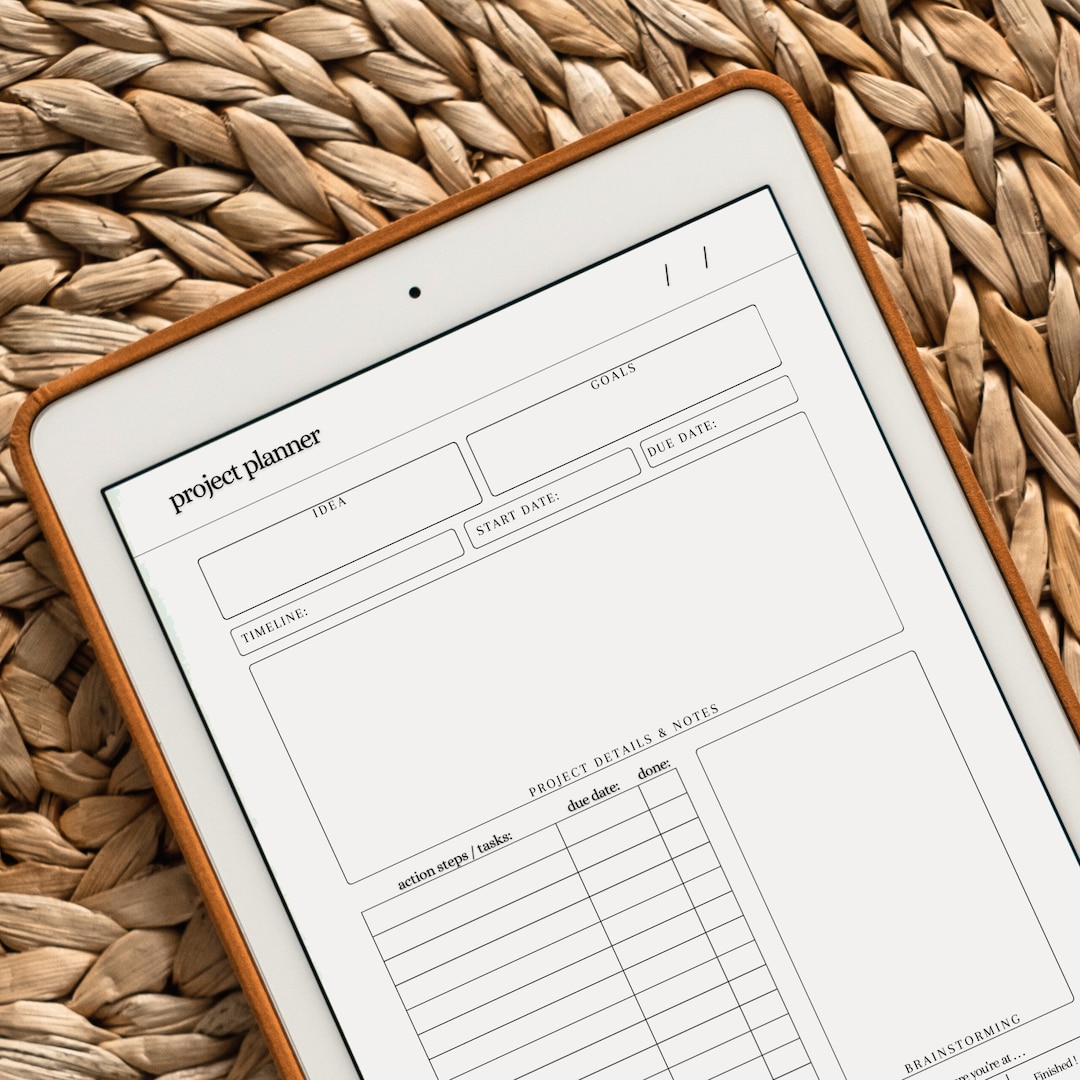 Project Planner | Printable PDF | Canva Template | Digital Goal Planner ...