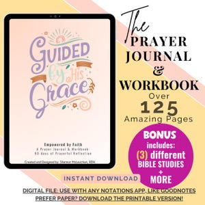 Prayer Journal Bible Study, Digital Prayer Workbook, Faith Journal, Prayer Diary, Christian Gift, Gratitude Journal, Devotional Journal