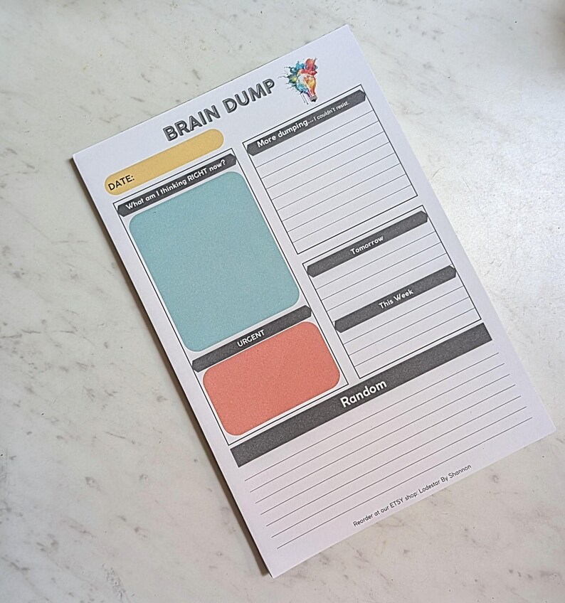 ADHD Brain Dump Notepad, 50-Sheet Daily Organizer image 5