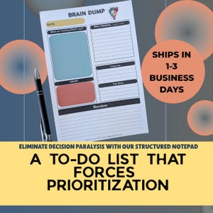 ADHD Brain Dump Notepad, 50-Sheet Daily Organizer image 2