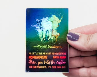 Holographic Dental sticker, funny dental sticker, RDH sticker, Assistant Sticker, Dental gift, Tumbler sticker, waterproof sticker, 2x3
