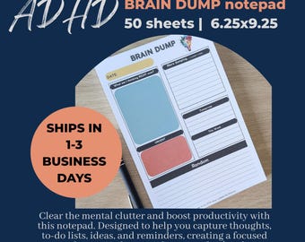 ADHD Notepad for Brain Dumping, To-do list, Urgent Task Tracker, Daily Organizer, Neurodivergent schedule Weekly Priority Reminder Check-off