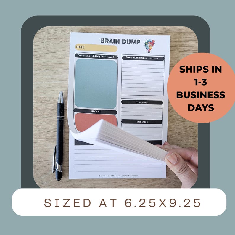 ADHD Brain Dump Notepad, 50-Sheet Daily Organizer image 4