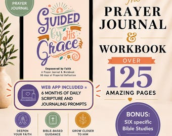 Digital Bible Study Bundle, Prayer Workbook, Faith WEB APP with Daily Prayers and Gratitude Journal prompts, Devotional for Women, Goodnotes