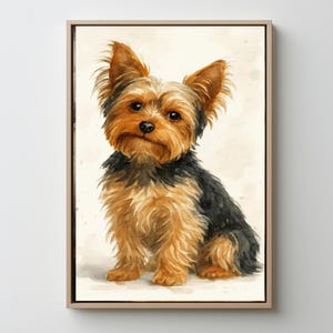 Impression aquarelle de chien Yorkshire Terrier – Téléchargement numérique | Art mural chiot Yorkie | Portrait de chien mignon | Cadeau pour amoureux des animaux de compagnie | Téléchargement instantané