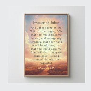 Prayer of Jabez Digital Wall Art. Scripture verse poster art. INSTANT DOWNLOAD. Christian home decor. Bible verse printable art for any room