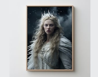 Narnia White Witch Poster Digital Print Art. INSTANT DOWNLOAD, Children's room print art Chronicles of Narnia photorealism design print art.