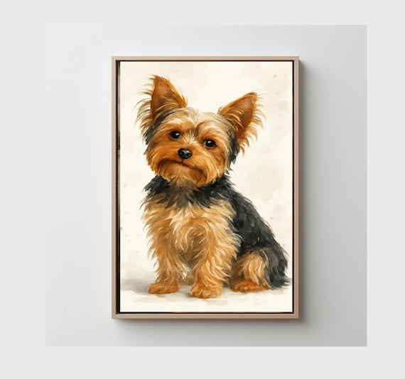 ヨークシャー・テリアの水彩画プリント – ヨークシャー・テリアの子犬
