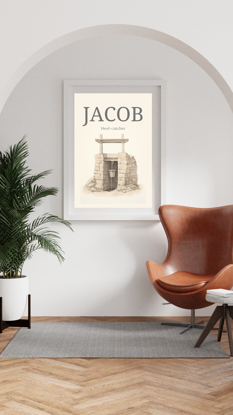 Jacob of Scripture Digital Wall Art. Jacob's Well Bible Print. Instant