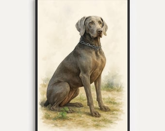 Weimaraner Watercolor Art Print – Dog Lover Gift (Digital Download)